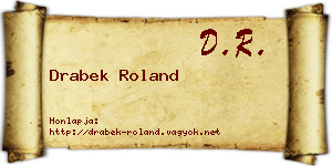 Drabek Roland névjegykártya